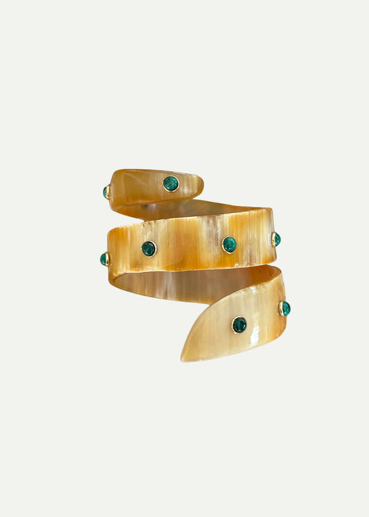 Cleo Horn Bracelet Malachite