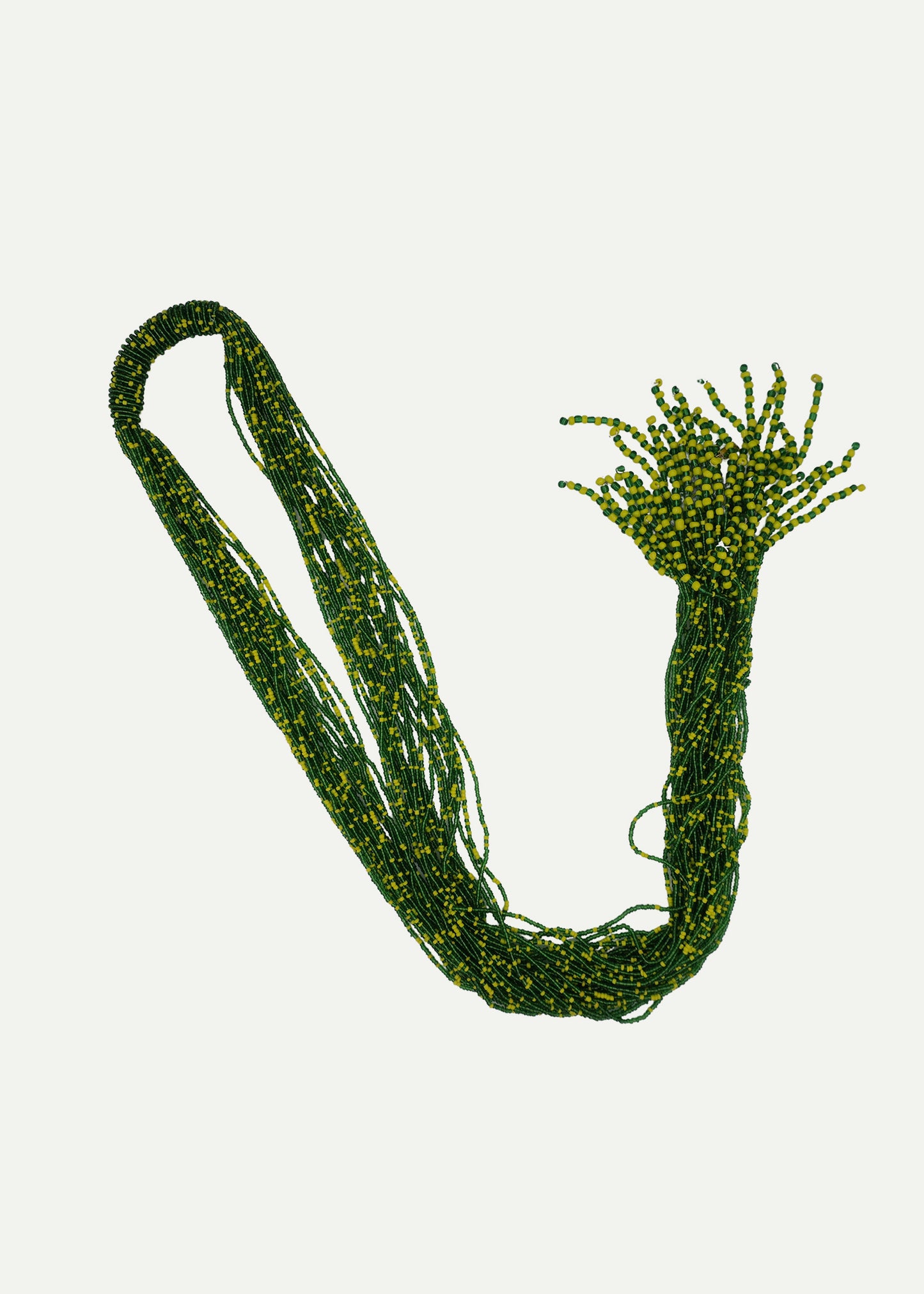 Beaded Scarf Green and yellow
