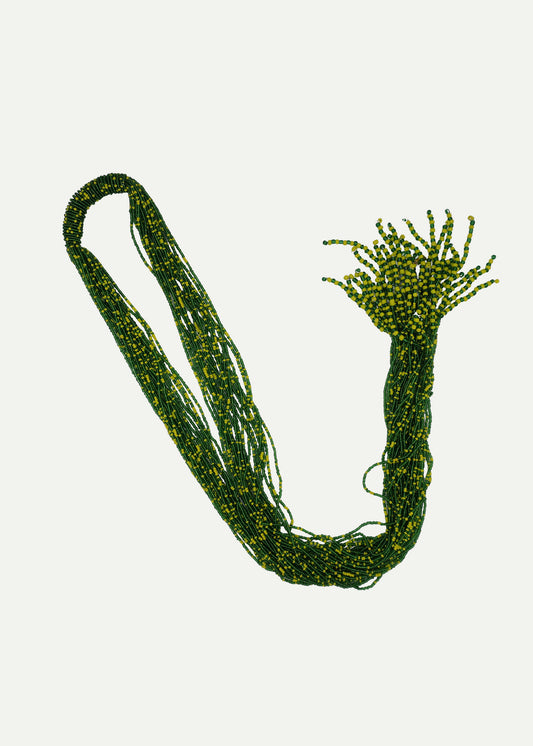 Beaded Scarf Green and yellow